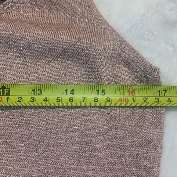 NEW Express Top Large Pale Pink Silk Metallic Wrap Strap Sleeveless Tank - Picture 15 of 16